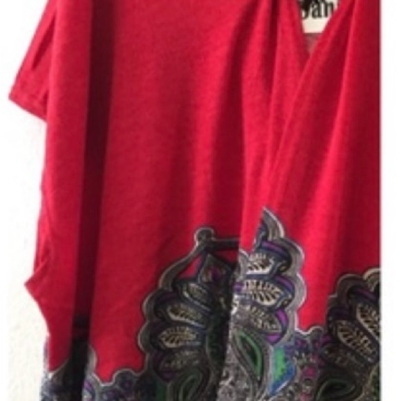 Davi & Dani Poncho one size Ted boho paisley poncho jacket - Picture 3 of 6